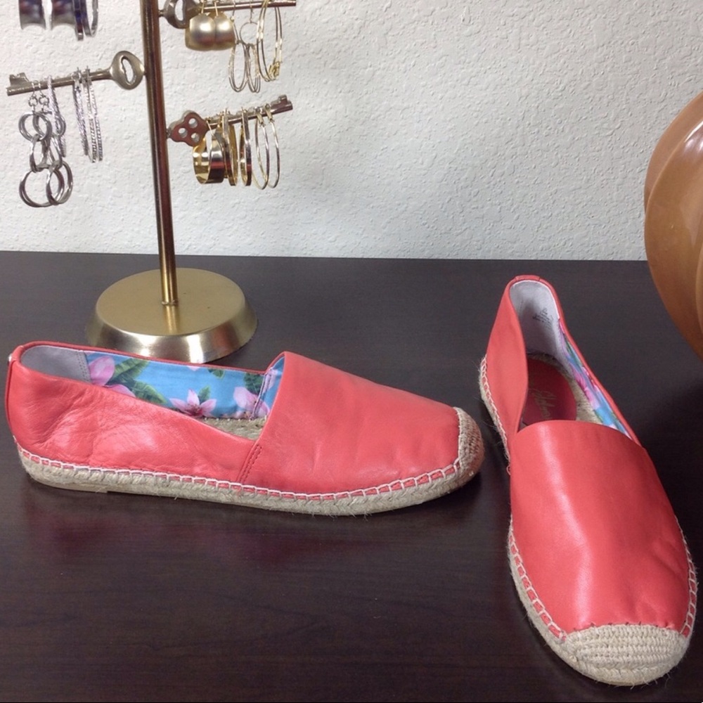 ❌Sam Edelman Red Leather Almond Toe Espadrilles - Picture 4 of 6
